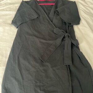 COS mini wrap dress in washed black